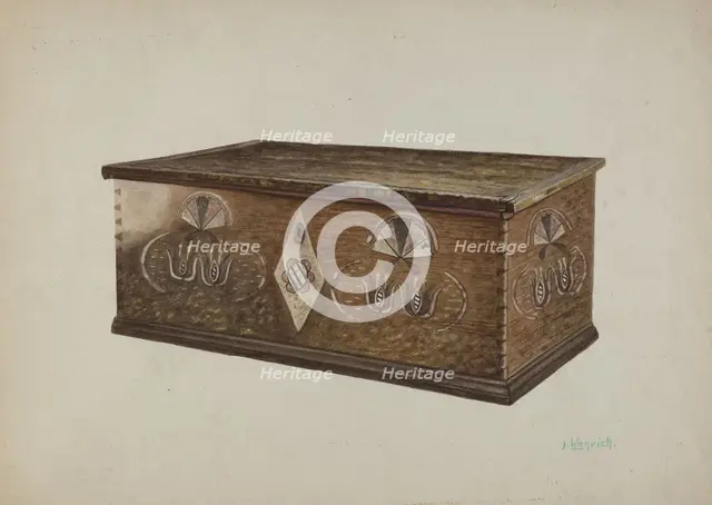 Pa. German Chest, 1935/1942. Creator: Luther D. Wenrich.