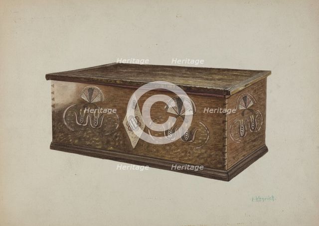 Pa. German Chest, 1935/1942. Creator: Luther D. Wenrich.
