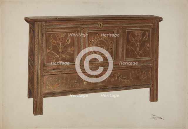 Pa. German Chest, 1935/1942. Creator: Rolland Livingstone.