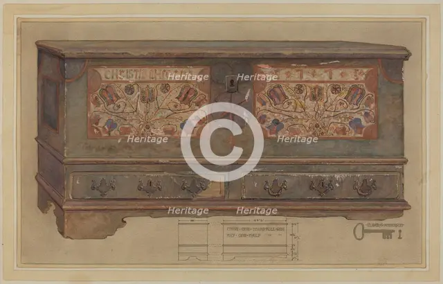 Pa. German Chest, c. 1936. Creator: Elmer G Anderson.