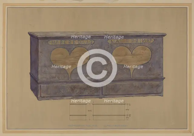 Pa. German Chest, c. 1936. Creator: Elmer G Anderson.