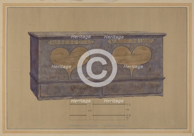 Pa. German Chest, c. 1936. Creator: Elmer G Anderson.