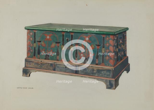 Pa. German Chest, c. 1938. Creator: Betty Jean Davis.