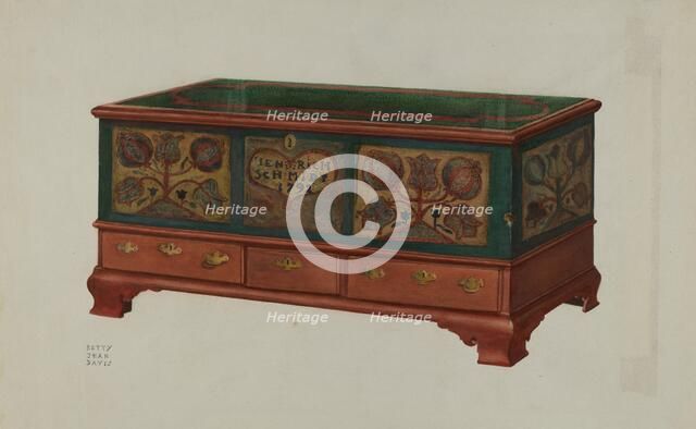 Pa. German Chest, c. 1938. Creator: Betty Jean Davis.