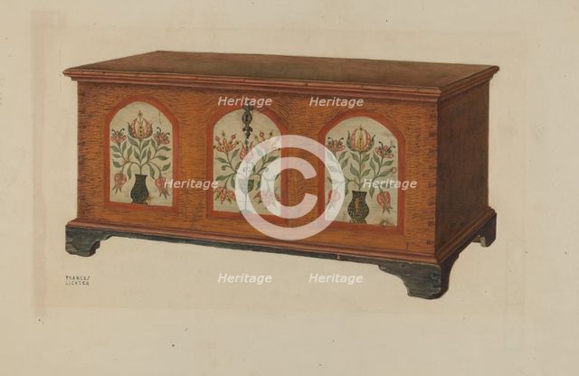 Pa. German Chest, c. 1938. Creator: Frances Lichten.