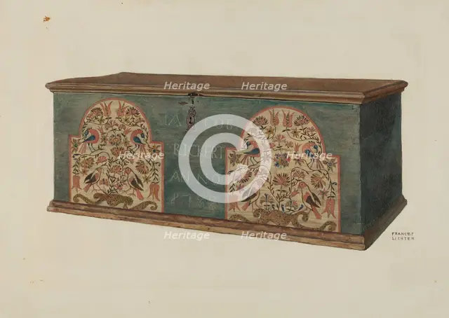 Pa. German Chest, c. 1938. Creator: Frances Lichten.