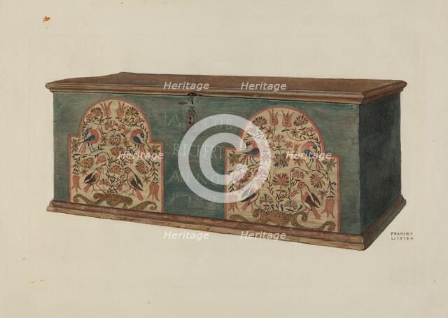 Pa. German Chest, c. 1938. Creator: Frances Lichten.