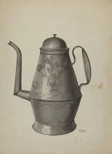 Pa. German Coffee Pot, c. 1936. Creator: Frances Lichten