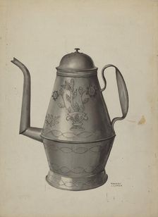 Pa. German Coffee Pot, c. 1936. Creator: Frances Lichten