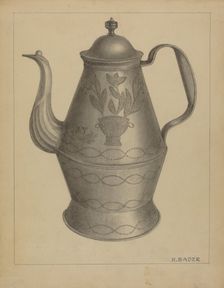 Pa. German Coffee Pot, c. 1936. Creator: Herman Bader