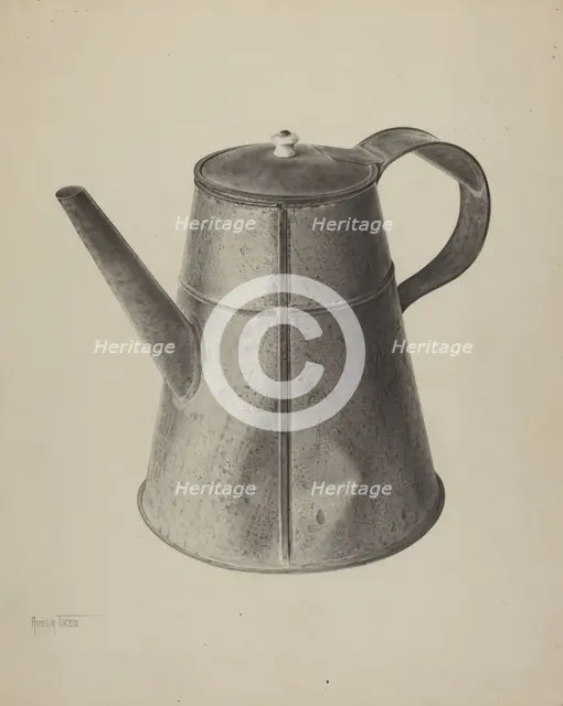 Pa. German Coffee Pot, c. 1939. Creator: Amelia Tuccio.