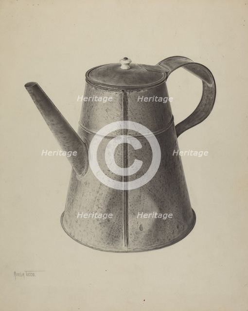 Pa. German Coffee Pot, c. 1939. Creator: Amelia Tuccio.