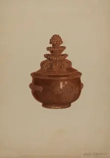 Pa. German Covered Bowl, c. 1938. Creator: Alvin Shiren