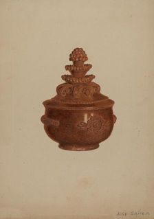 Pa. German Covered Bowl, c. 1938. Creator: Alvin Shiren