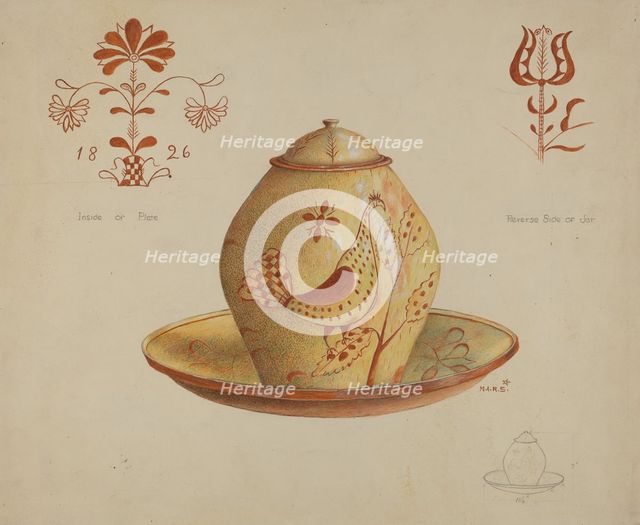 Pa. German Covered Jar, 1935/1942. Creator: Margaret Stottlemeyer.