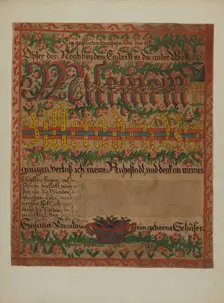 Pa. German Death Certificate, c. 1937. Creator: Albert J. Levone