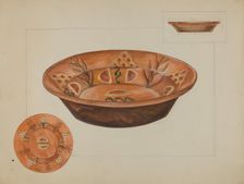 Pa. German Deep Dish, c. 1936. Creator: Agnes Karlin