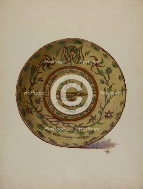 Pa. German Dish, 1937. Creator: Eugene Shellady.