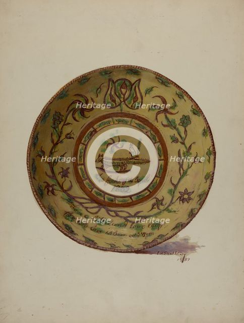 Pa. German Dish, 1937. Creator: Eugene Shellady.