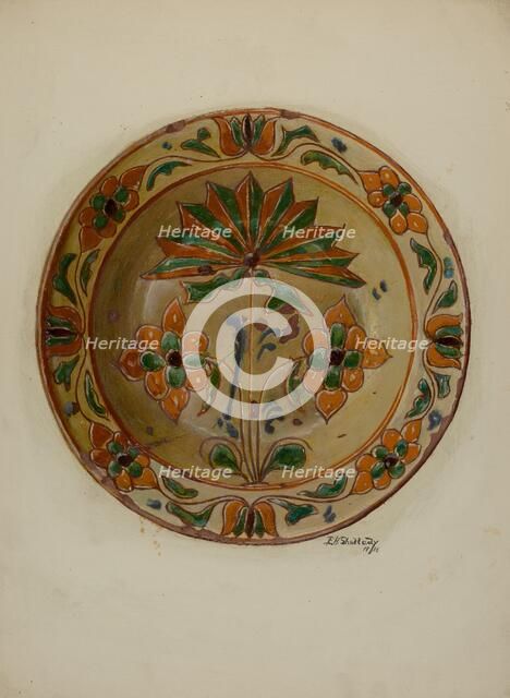 Pa. German Dish, 1938. Creator: Eugene Shellady.