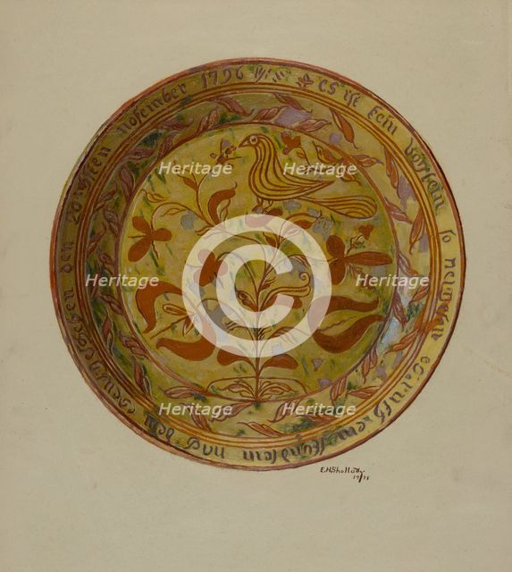 Pa. German Dish, 1938. Creator: Eugene Shellady.