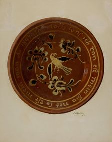 Pa. German Dish, c. 1936. Creator: Eugene Shellady