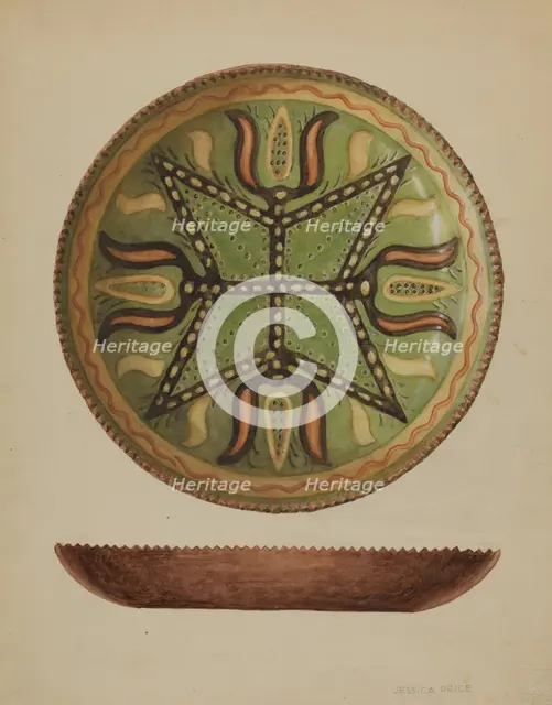 Pa. German Dish, c. 1936. Creator: Jessica Price.