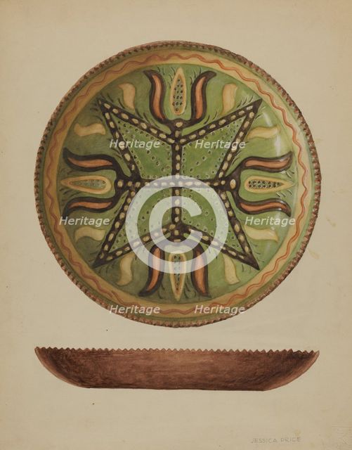 Pa. German Dish, c. 1936. Creator: Jessica Price.