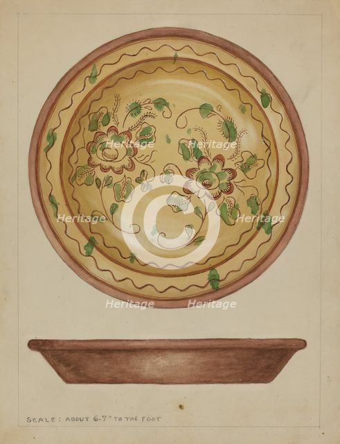 Pa. German Dish, c. 1936. Creator: Jessica Price.