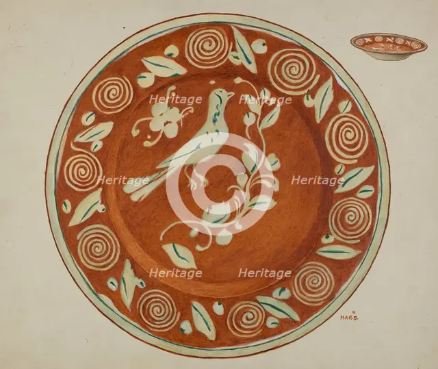 Pa. German Dish, c. 1936. Creator: Margaret Stottlemeyer.