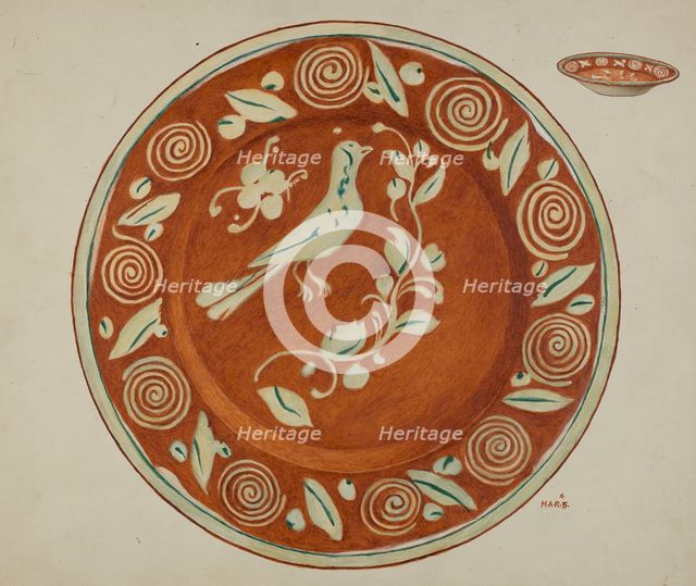 Pa. German Dish, c. 1936. Creator: Margaret Stottlemeyer.