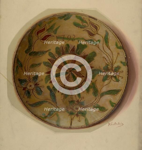 Pa. German Dish, c. 1936. Creator: William L Antrim.