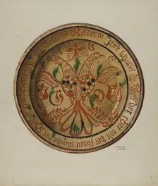 Pa. German Dish, c. 1937. Creator: Frances Lichten