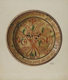 Pa. German Dish, c. 1937. Creator: Frances Lichten