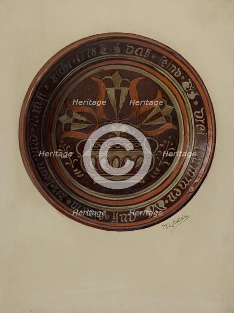 Pa. German Dish, c. 1937. Creator: William L Antrim.