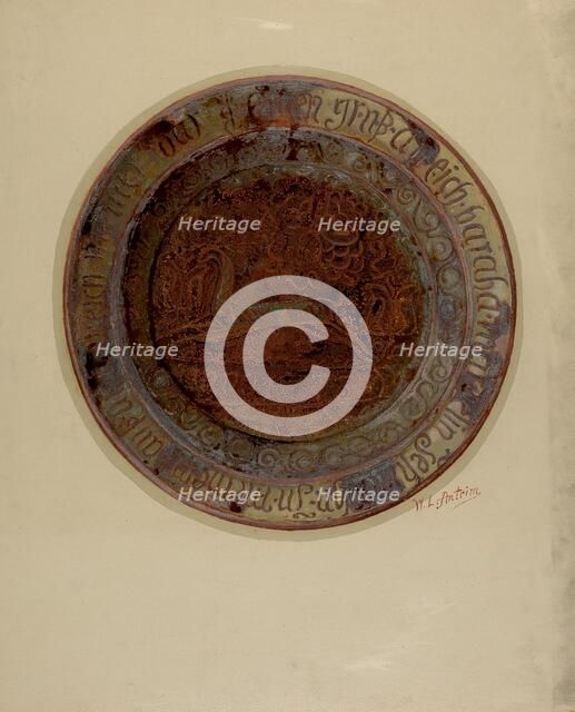 Pa. German Dish, c. 1937. Creator: William L Antrim.