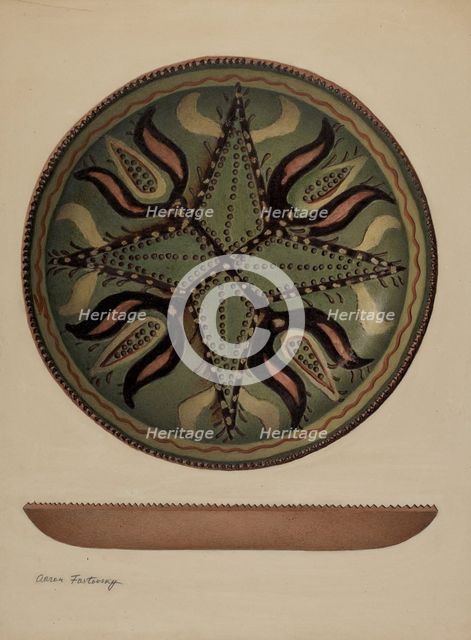 Pa. German Dish, c. 1941. Creator: Aaron Fastovsky.