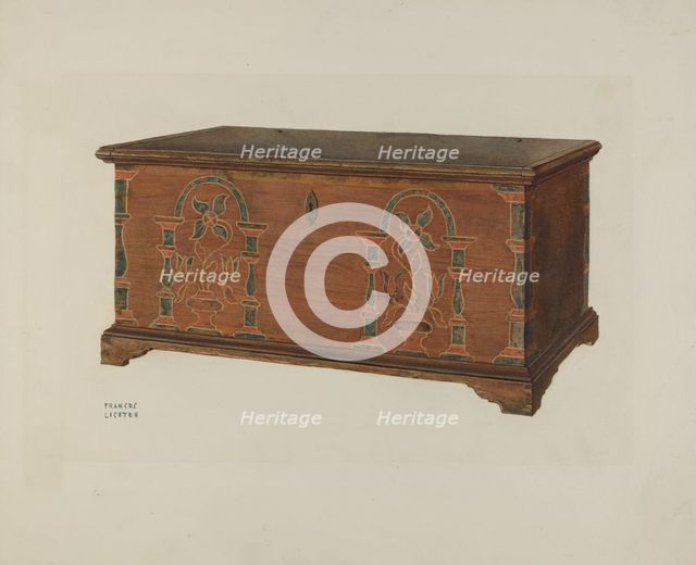 Pa. German Dower Chest, 1935/1942. Creator: Frances Lichten.
