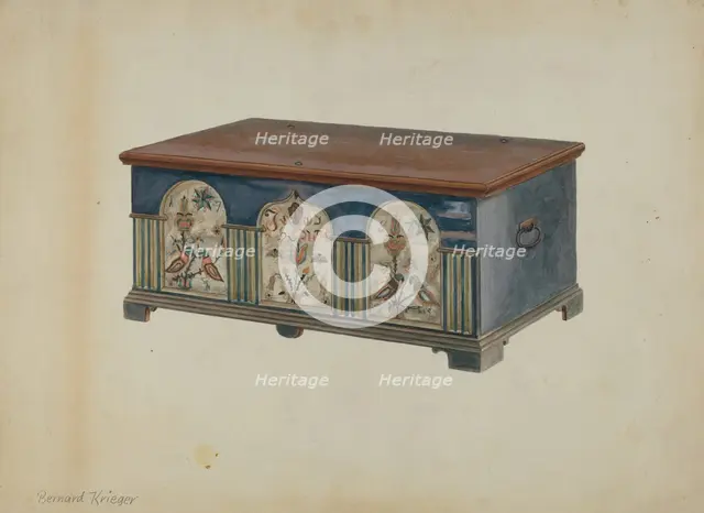 Pa. German Dower Chest, c. 1936. Creator: Bernard Krieger.