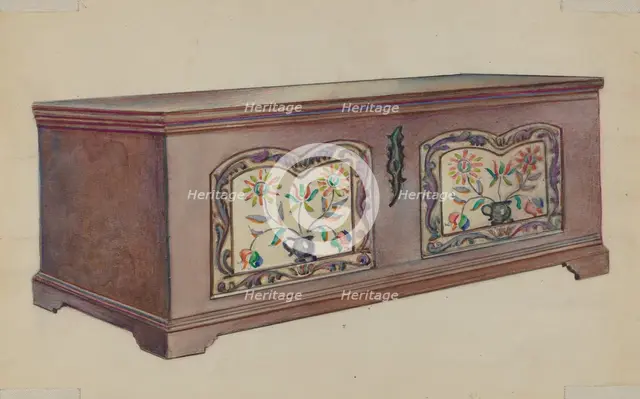 Pa. German Dower Chest, c. 1936. Creator: Fanchon Larzelere.