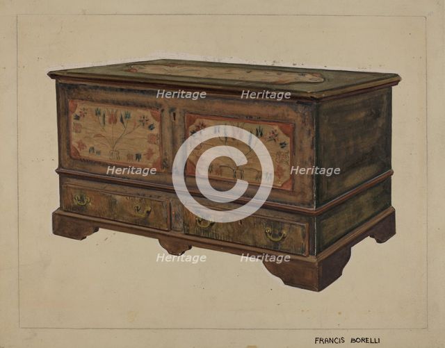 Pa. German Dower Chest, c. 1936. Creator: Francis Borelli.
