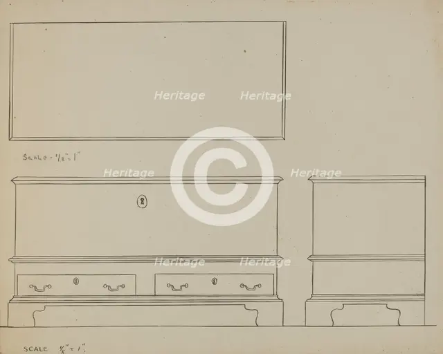 Pa. German Dower Chest, c. 1936. Creator: Joseph Rothenberg.