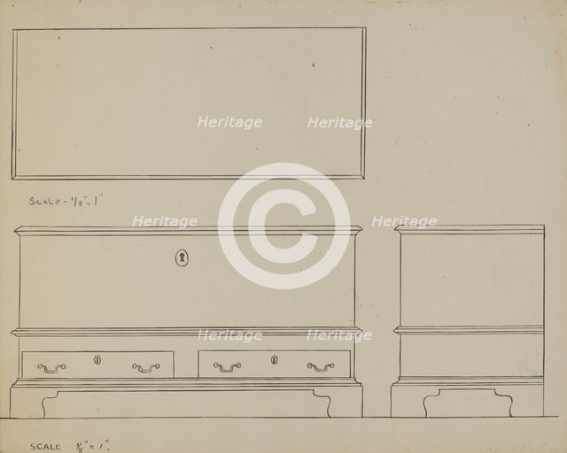 Pa. German Dower Chest, c. 1936. Creator: Joseph Rothenberg.