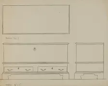 Pa. German Dower Chest, c. 1936. Creator: Joseph Rothenberg