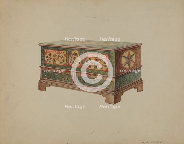 Pa. German Dower Chest, c. 1936. Creator: Lorenz Rothkrantz.