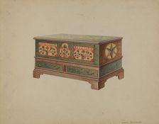 Pa. German Dower Chest, c. 1936. Creator: Lorenz Rothkrantz