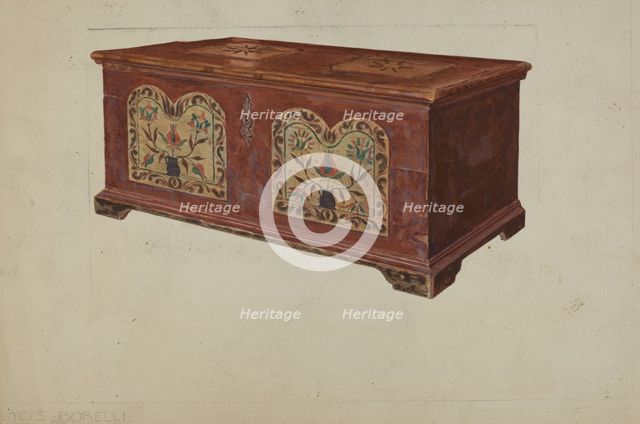 Pa. German Dower Chest, c. 1937. Creator: Francis Borelli.