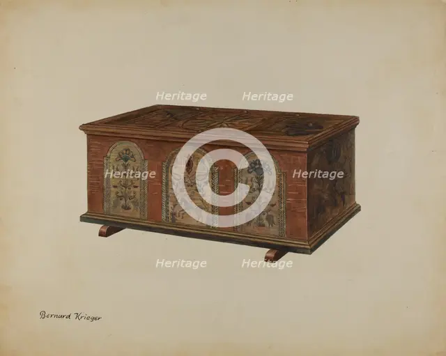 Pa. German Dower Chest, c. 1938. Creator: Bernard Krieger.