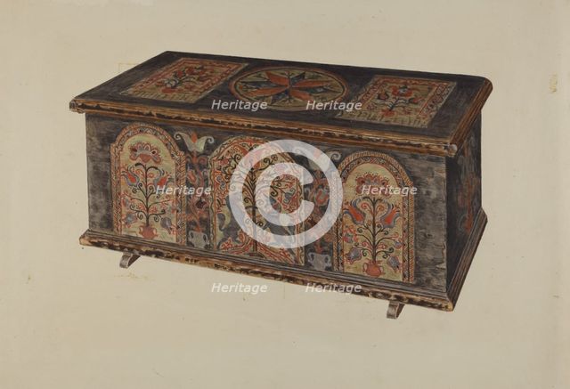 Pa. German Dowry Chest, 1935/1942. Creator: Unknown.