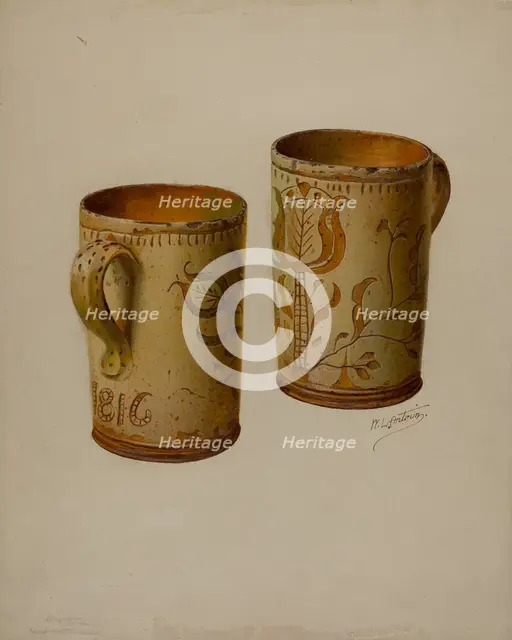 Pa. German Drinking Mug, c. 1938. Creator: William L. Antrim.